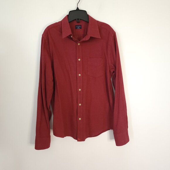 Untuckit 100% Cotton Red Flannel Button Down Long Sleeve Slim Fit Shirt - Picture 2 of 7